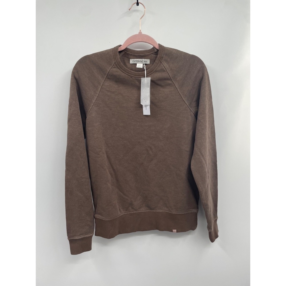 Outerknown Sweatshirt Men's XS Brown Fleece Lined Raglan Sleeve Performance NWT